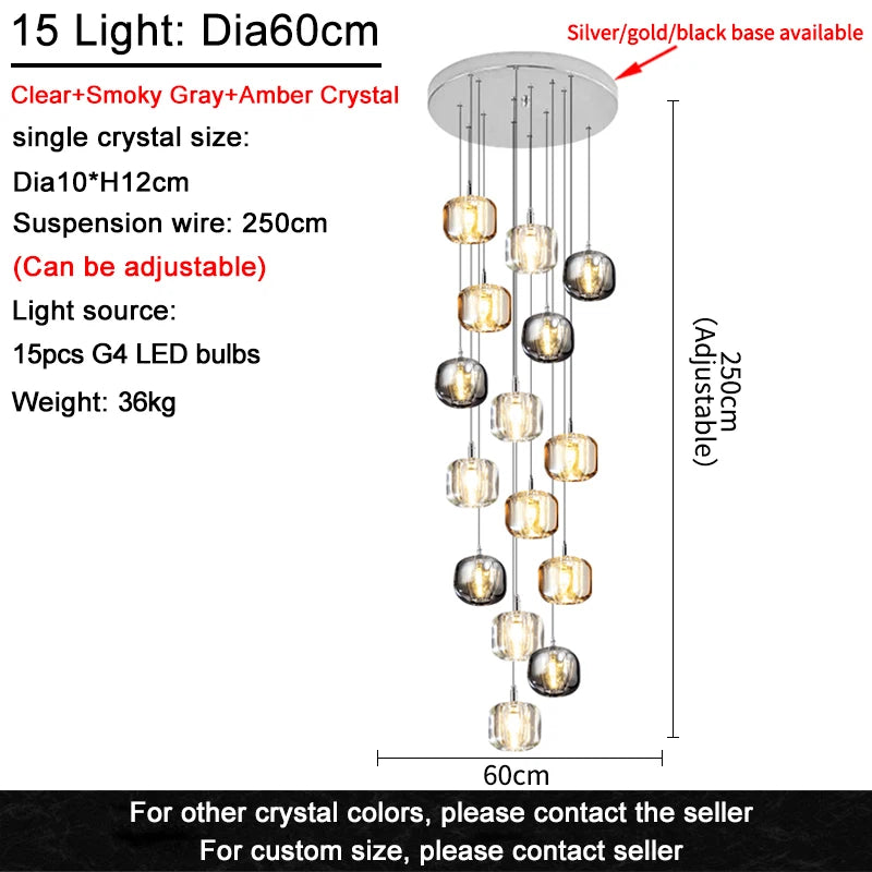 Luxury Led Staircase Chandelier