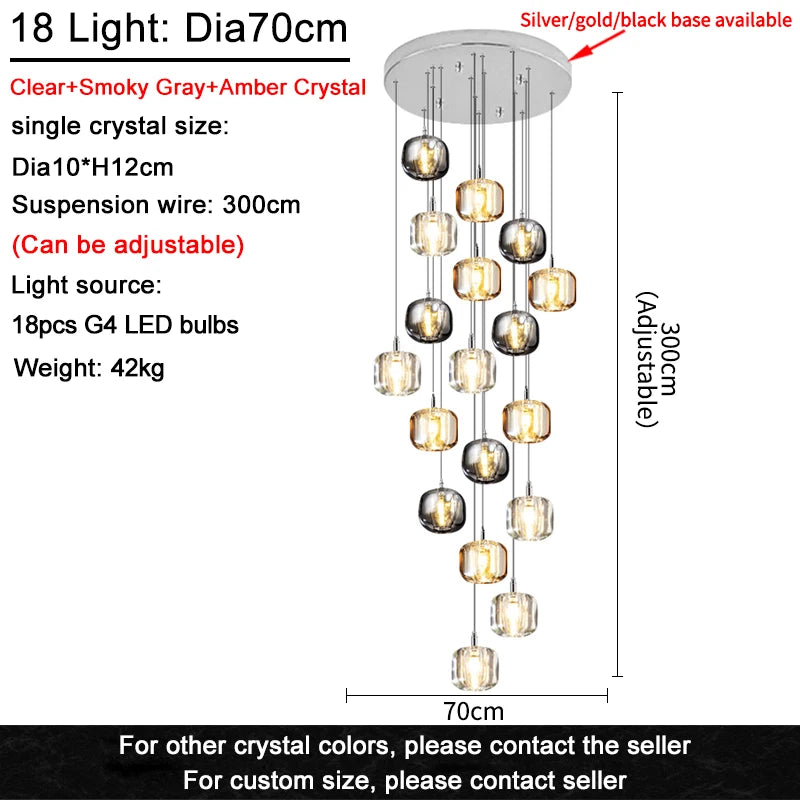 Luxury Led Staircase Chandelier