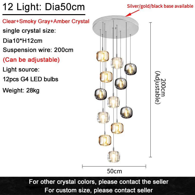 Luxury Led Staircase Chandelier