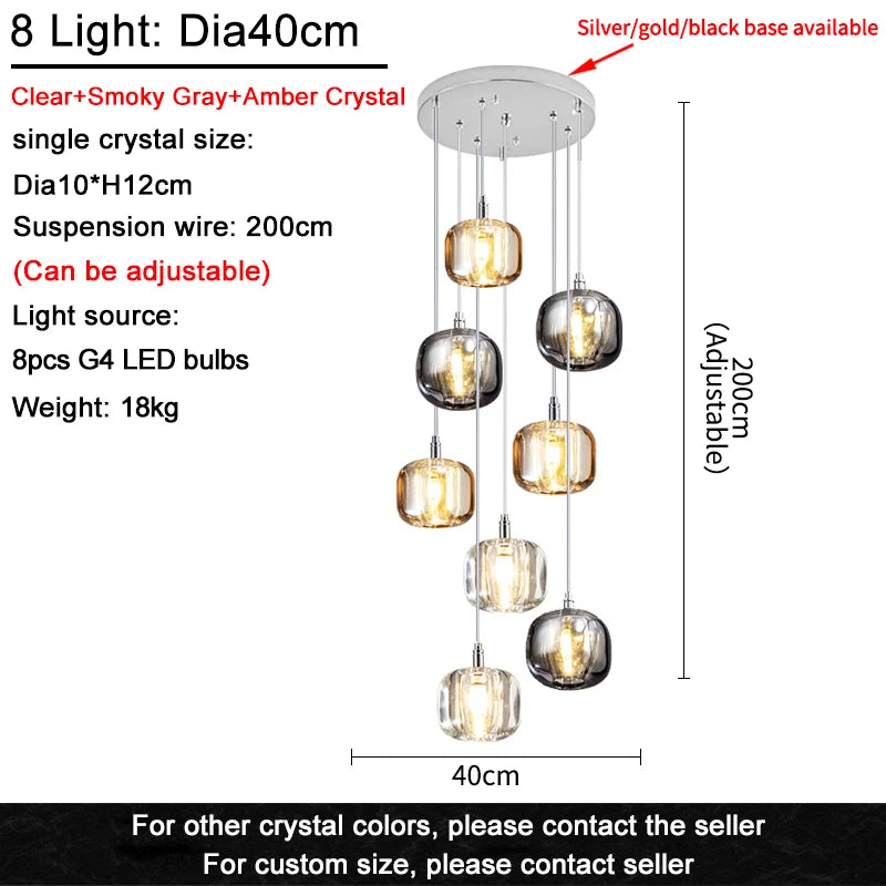 Luxury Led Staircase Chandelier