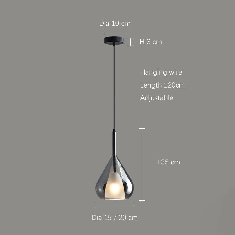 VINITTI Smoky Gray Glass Pendant lights