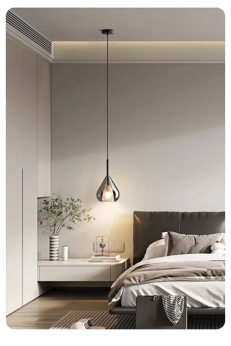 VINITTI Smoky Gray Glass Pendant lights