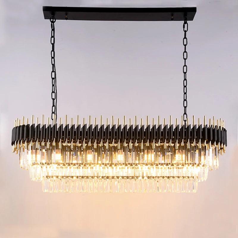 Berge Black Crystal Ceiling Chandelier