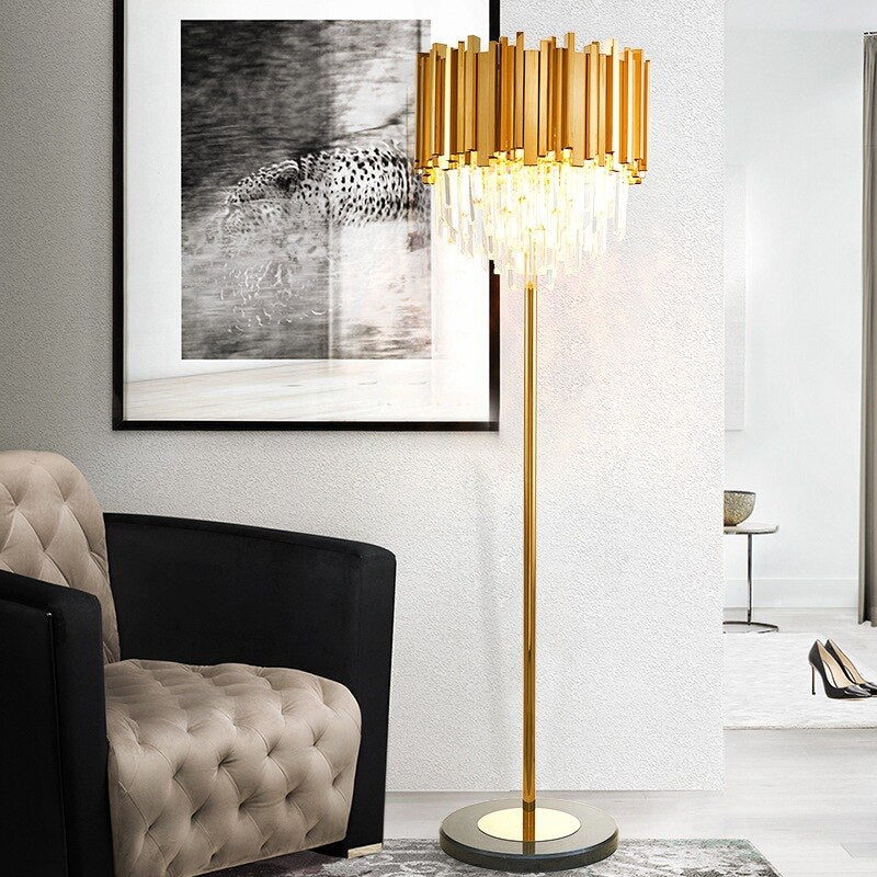 Crystal Floor Lamp Gold Black Chrome - Creating Coziness
