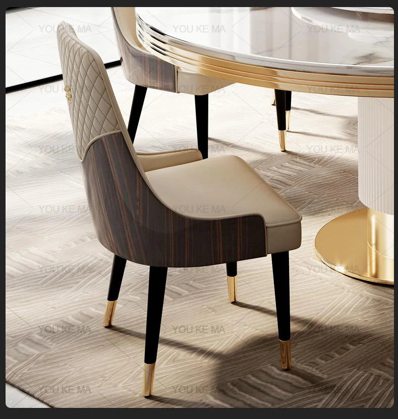Marble Round Dining Table and Chairs