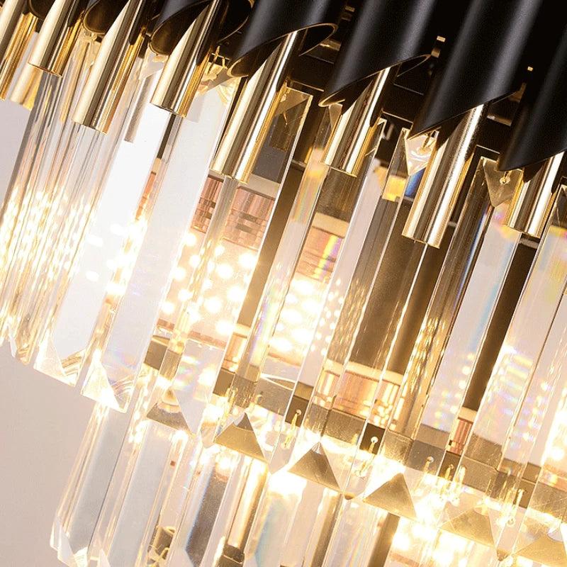 Berge Black Crystal Ceiling Chandelier