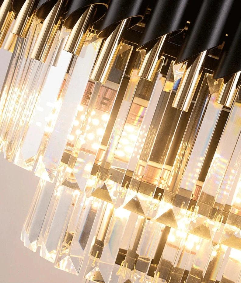 Berge Black Crystal Ceiling Chandelier