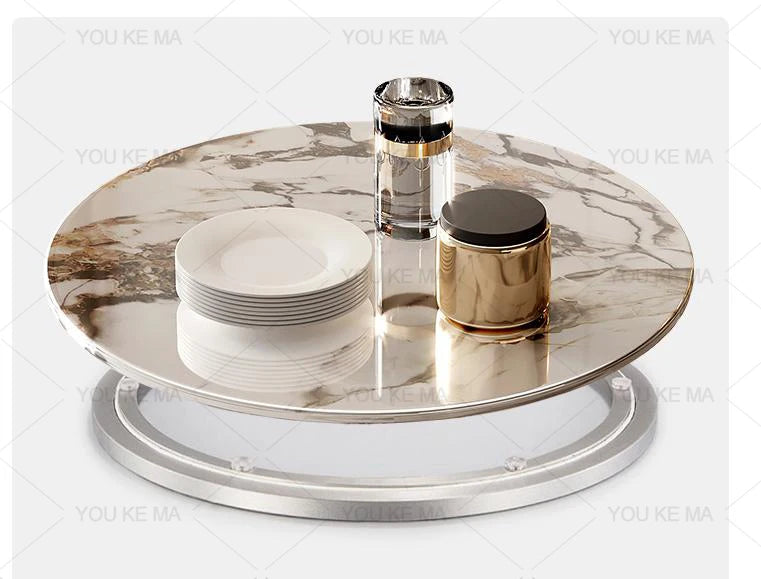 Marble Round Dining Table and Chairs