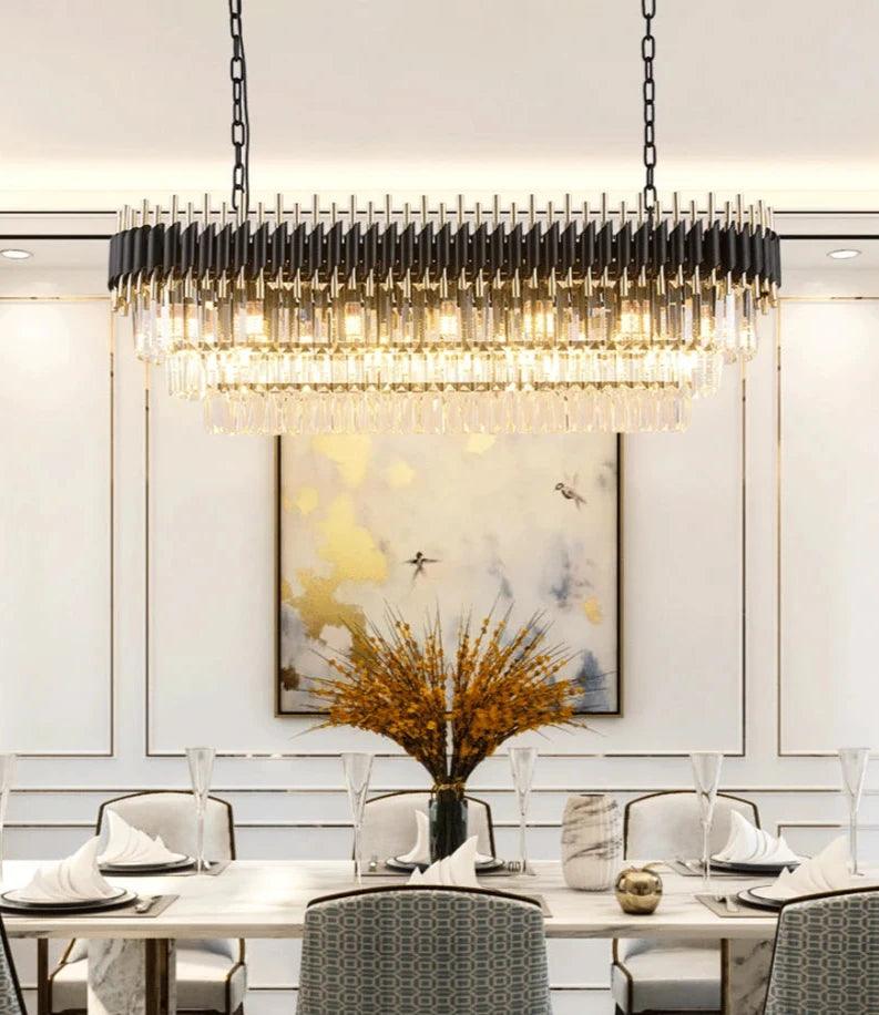 Berge Black Crystal Ceiling Chandelier
