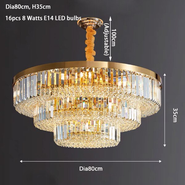Gold Crystal Round Ceiling Chandelier - Creating Coziness