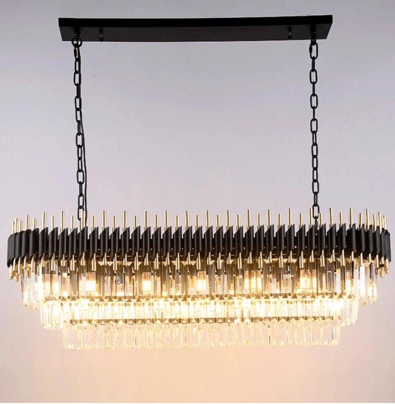 Berge Black Crystal Ceiling Chandelier