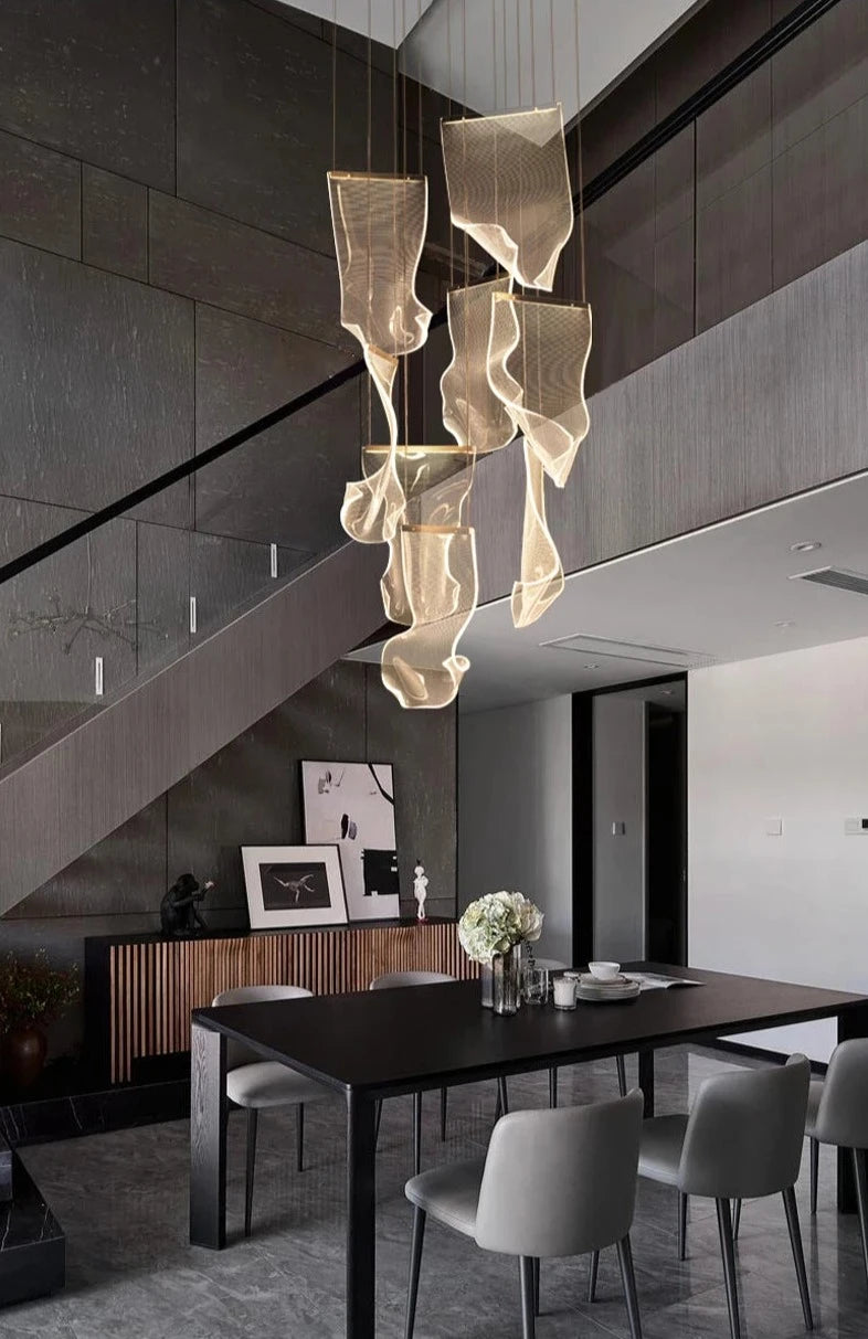 Flying Napkin Chandelier staircase design pendant lamp
