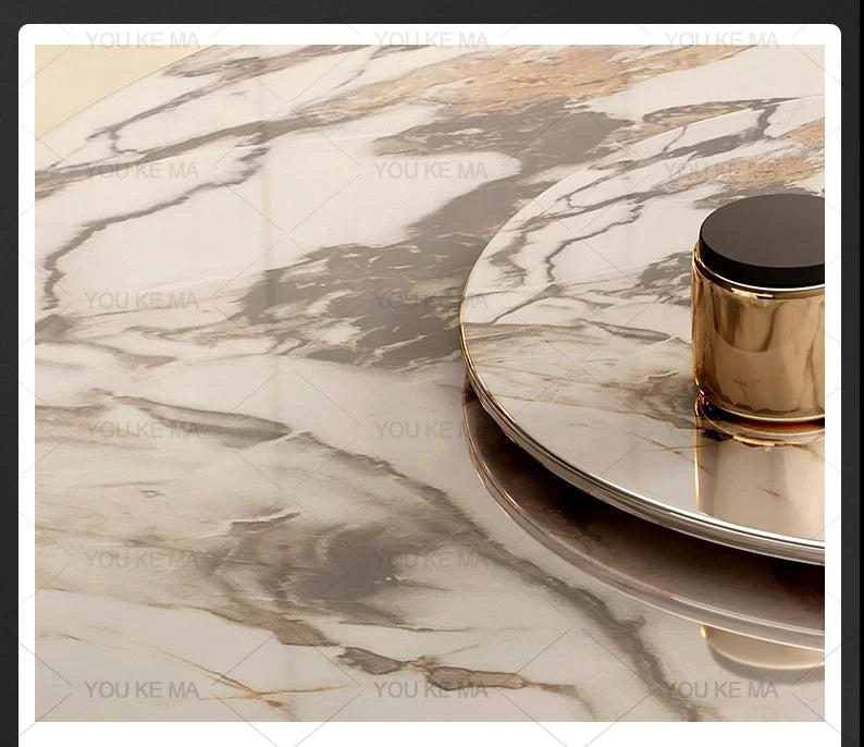 Marble Round Dining Table and Chairs