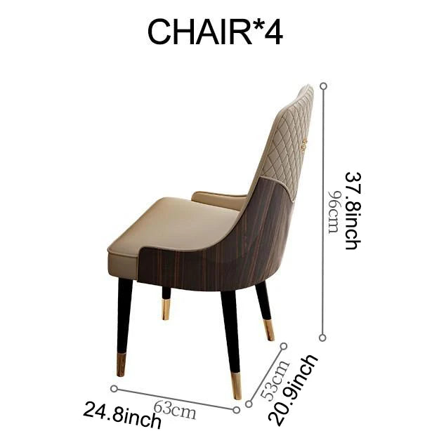 Marble Round Dining Table and Chairs