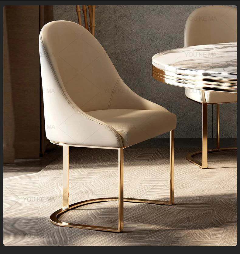 Marble Round Dining Table and Chairs