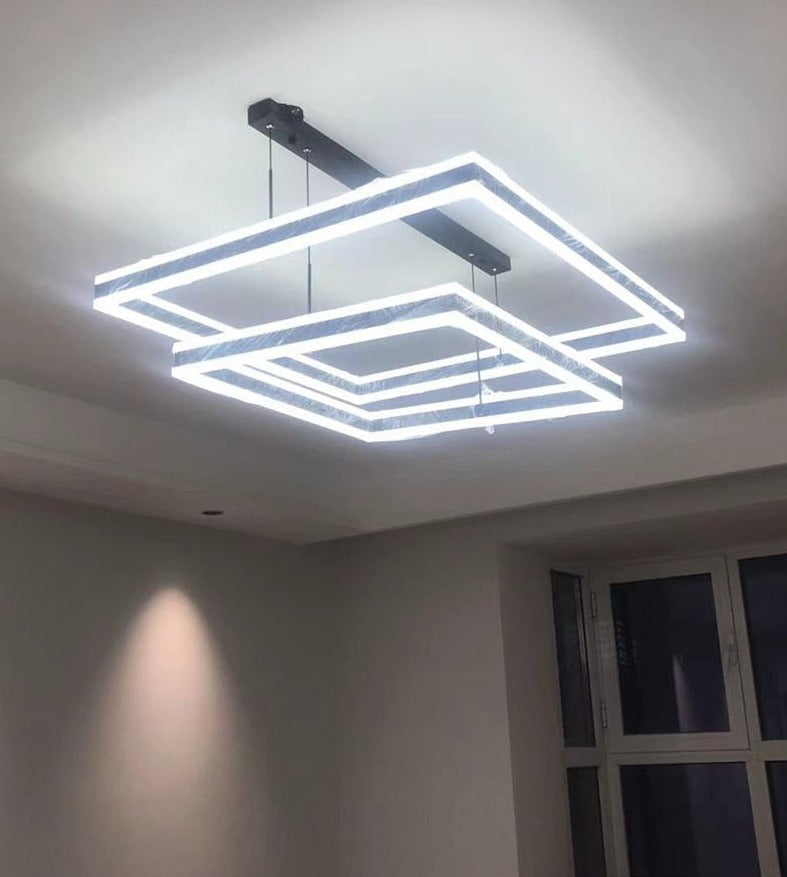 Square Aluminum LED Chandelier - Creating Coziness