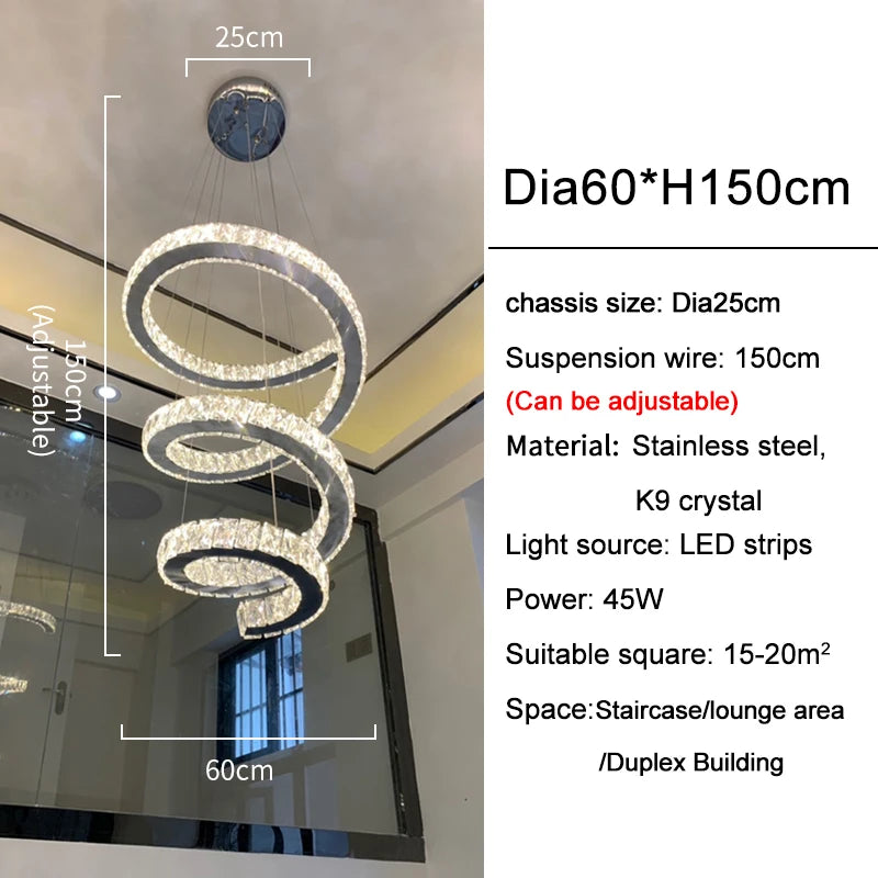 Spiral Design LED Chandelier