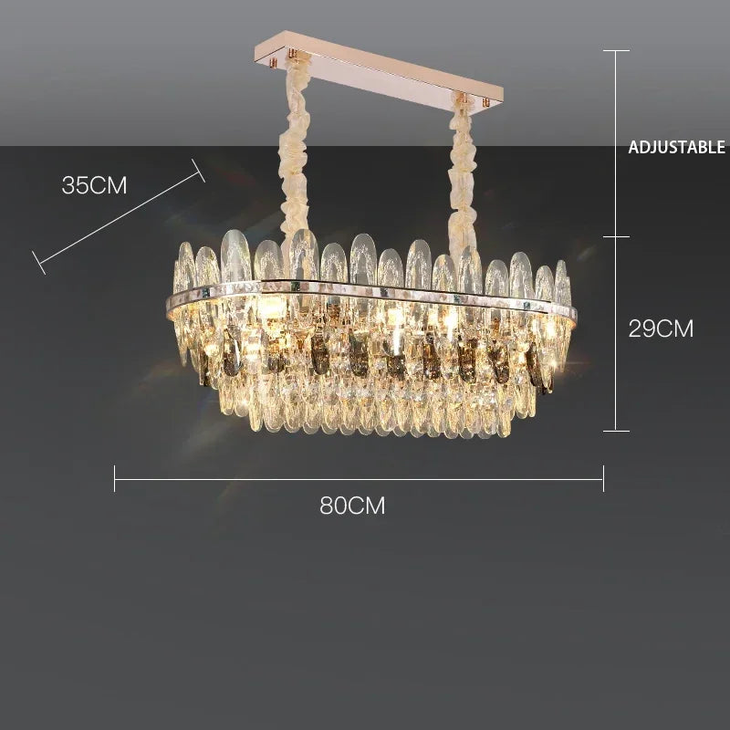 Niko - Luxury Crystal Chandelier with LED Shell elements for Living Room
