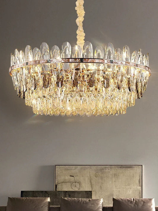 Niko - Luxury Crystal Chandelier with LED Shell elements for Living Room
