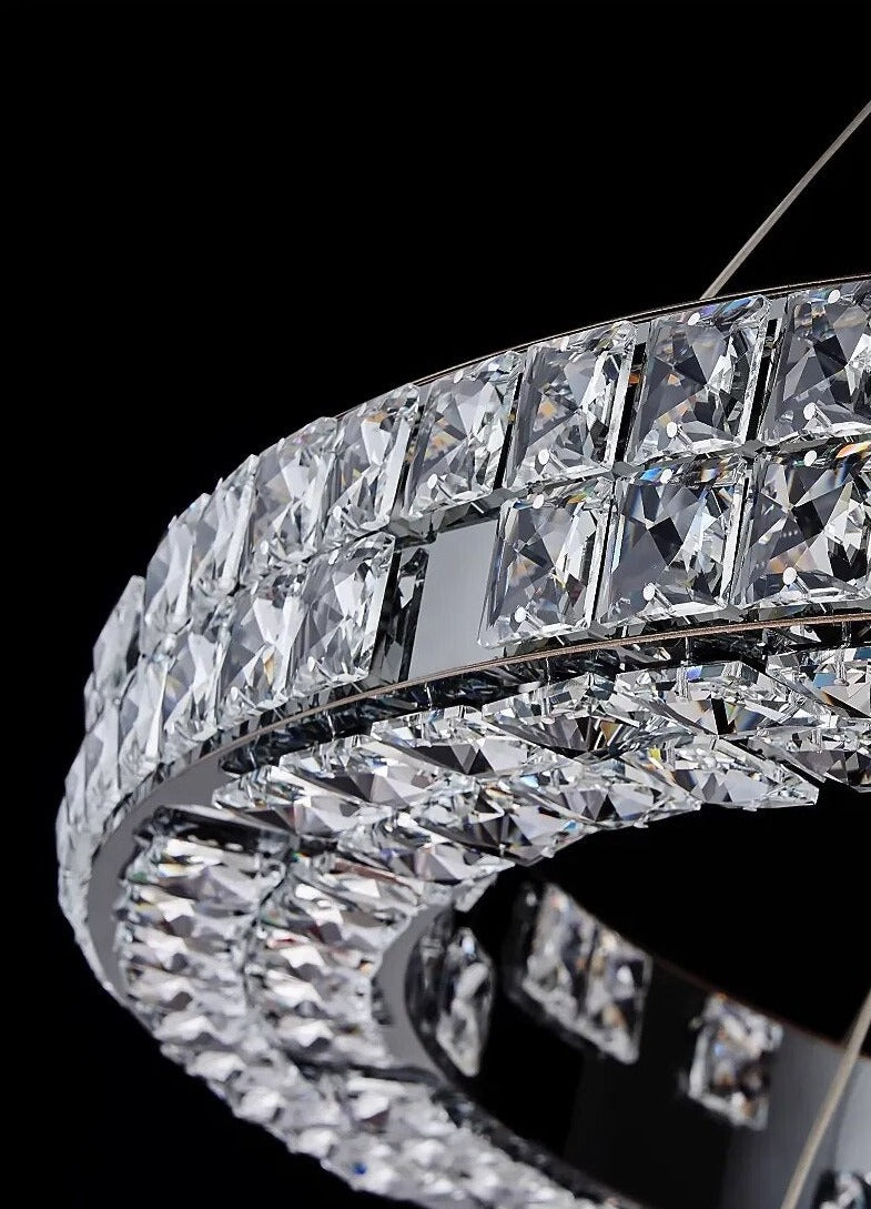 AZER - Round Black Luxury Crystal Chandelier
