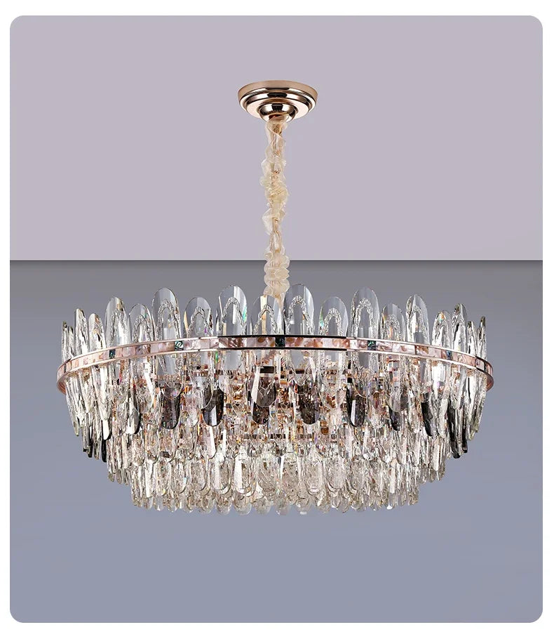 Niko - Luxury Crystal Chandelier with LED Shell elements for Living Room