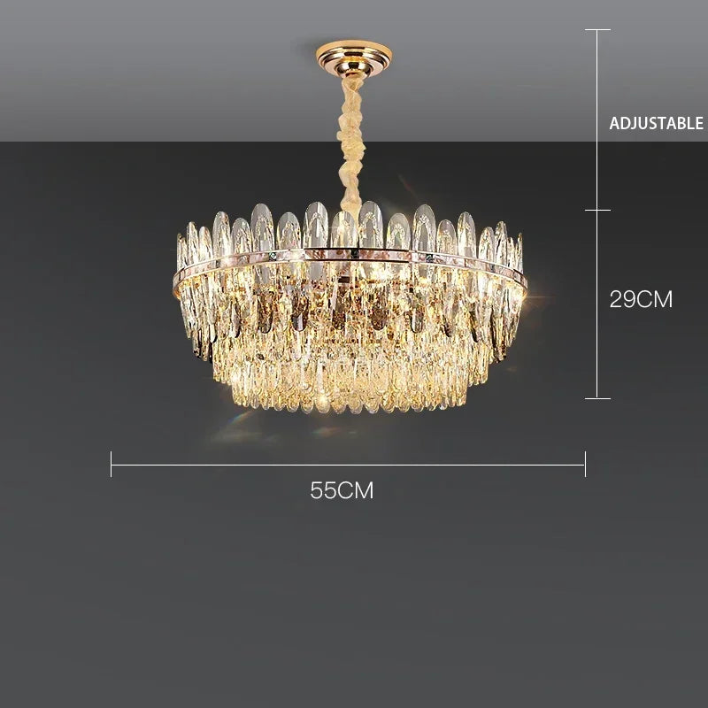 Niko - Luxury Crystal Chandelier with LED Shell elements for Living Room