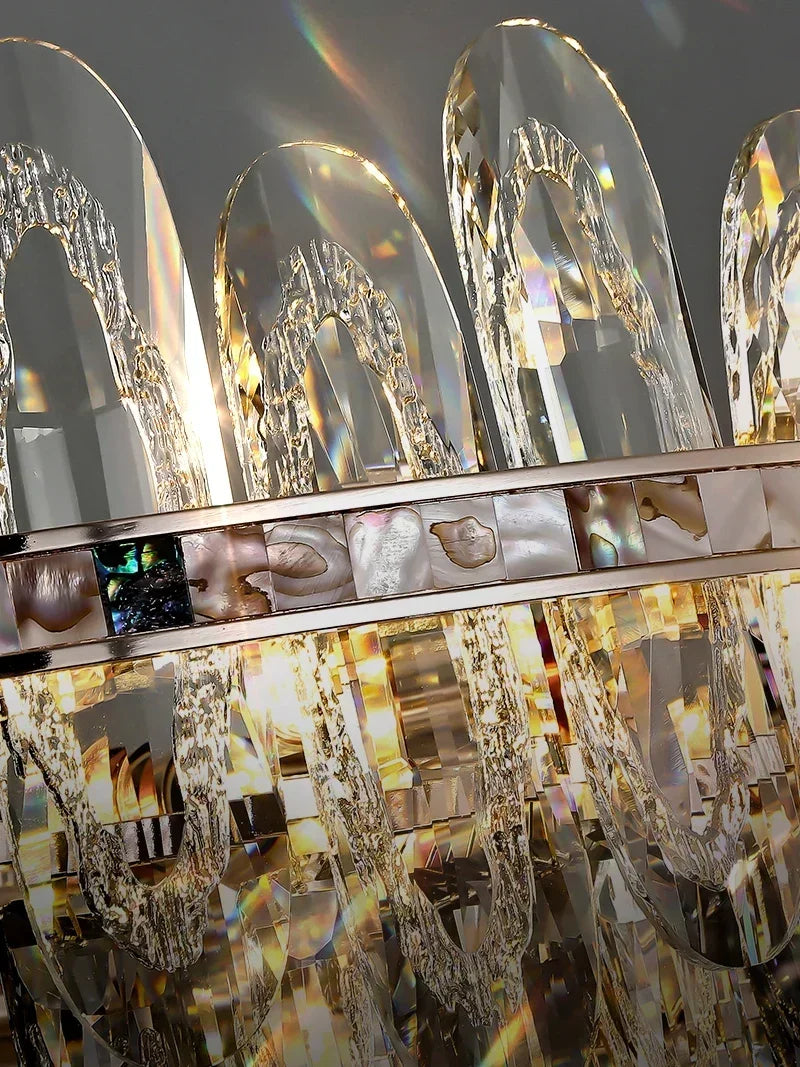 Niko - Luxury Crystal Chandelier with LED Shell elements for Living Room
