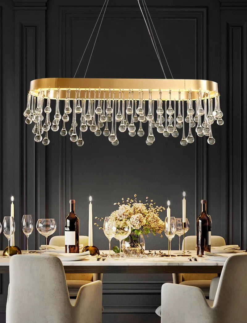 Restorro Gold LED Crystal Chandelier