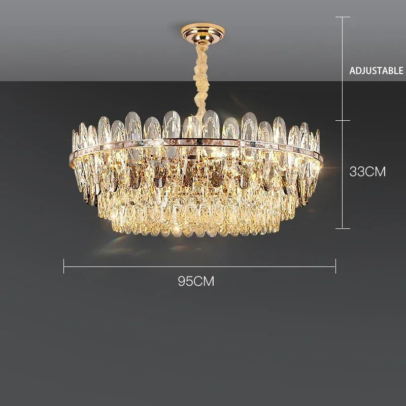 Niko - Luxury Crystal Chandelier with LED Shell elements for Living Room