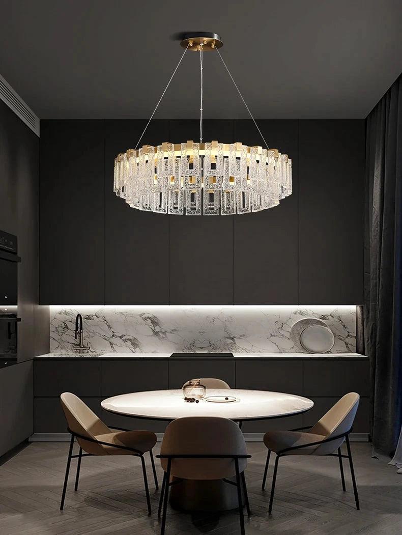 LIA Round Design Gold LED Chandelier