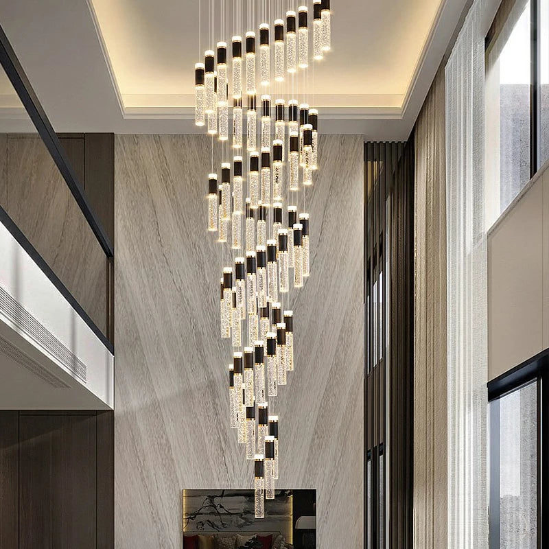 Mocca Crystal Staircase Chandelier