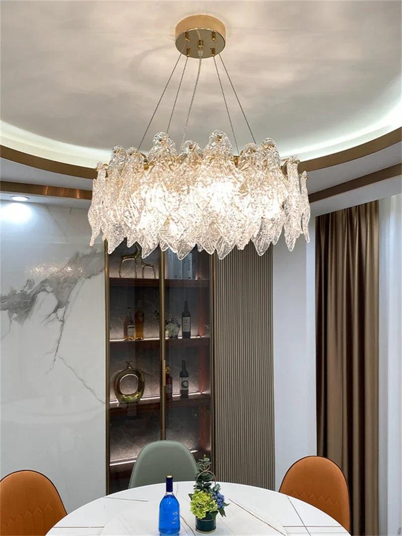 Jeannette Chandelier with Crystal Leaves