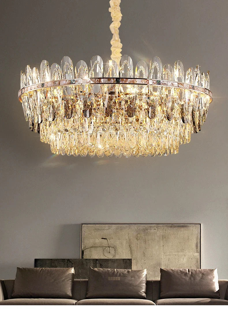 Niko - Luxury Crystal Chandelier with LED Shell elements for Living Room