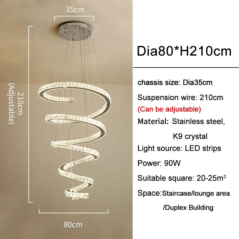 Spiral Design LED Chandelier