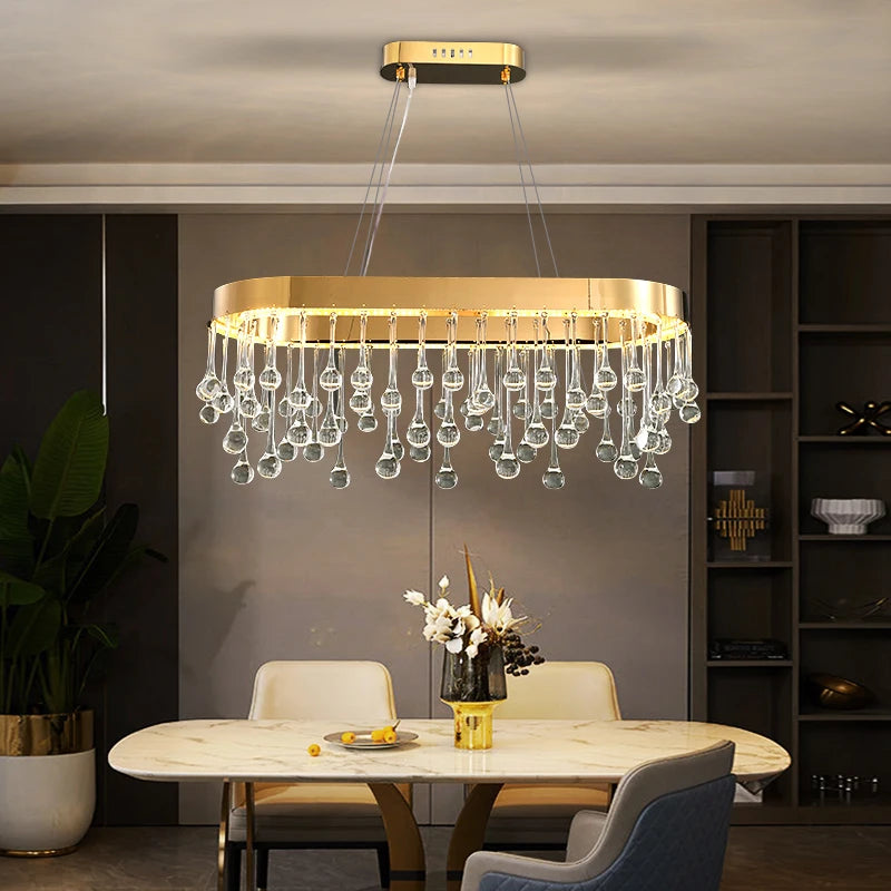 Restorro Gold LED Crystal Chandelier