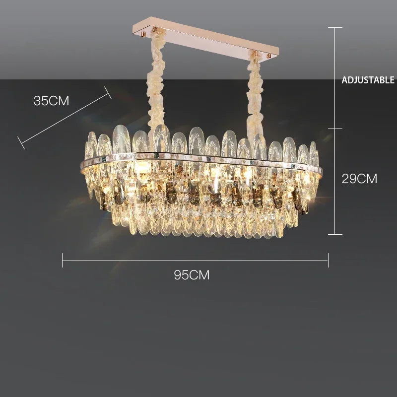 Niko - Luxury Crystal Chandelier with LED Shell elements for Living Room