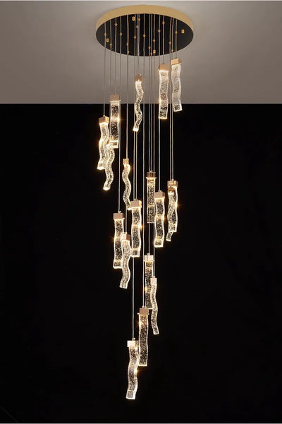 Hot Wave Crystal Staircase Chandelier Creative Design