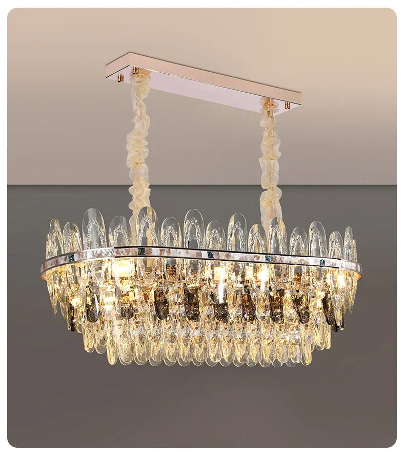 Niko - Luxury Crystal Chandelier with LED Shell elements for Living Room