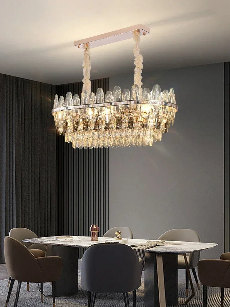 Niko - Luxury Crystal Chandelier with LED Shell elements for Living Room