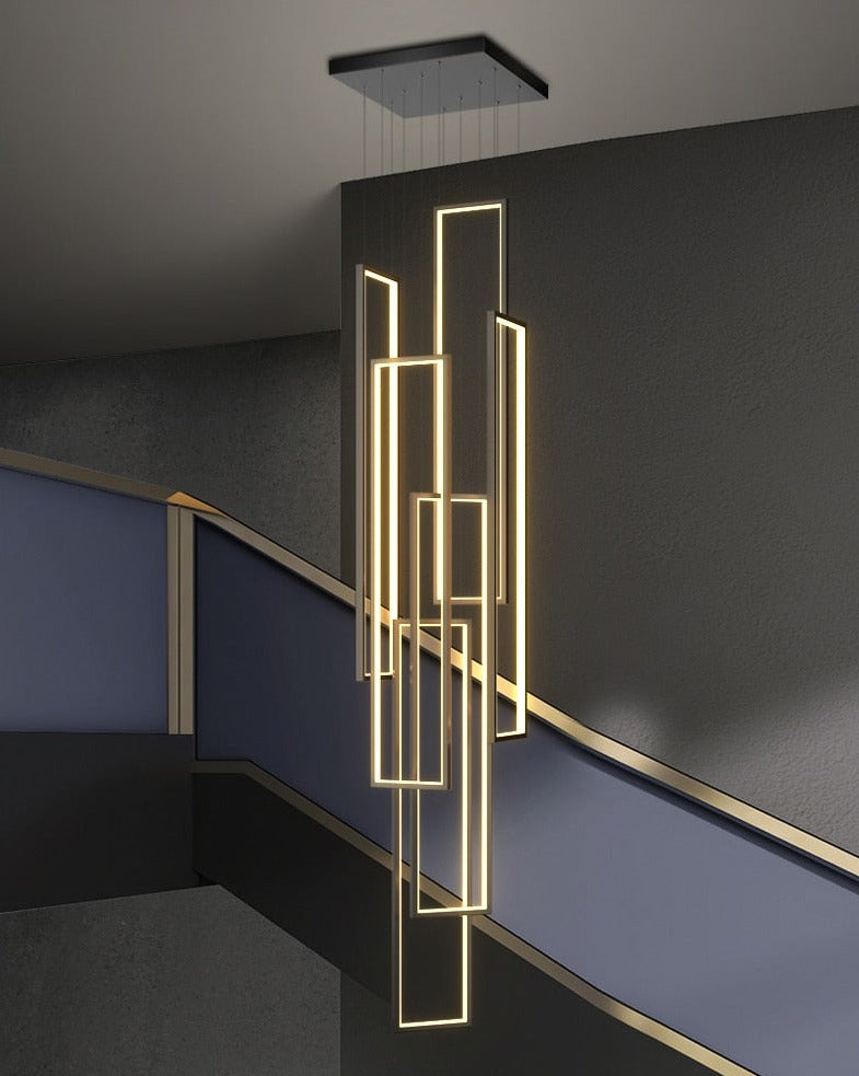 Frame Aluminum LED Chandelier for Staircase
