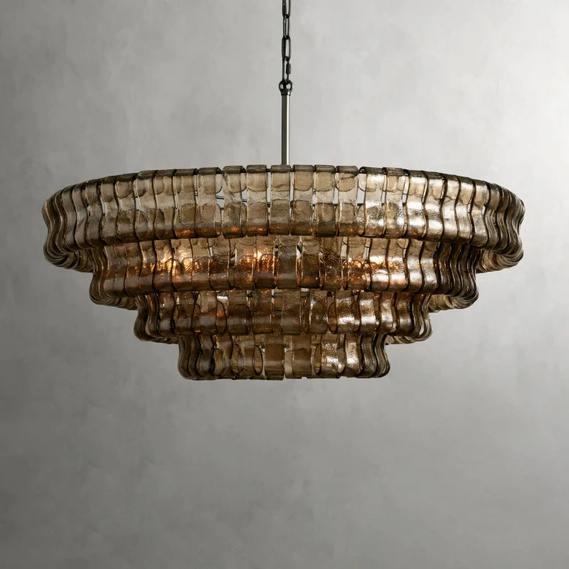 Vintage French bright glass chandelier