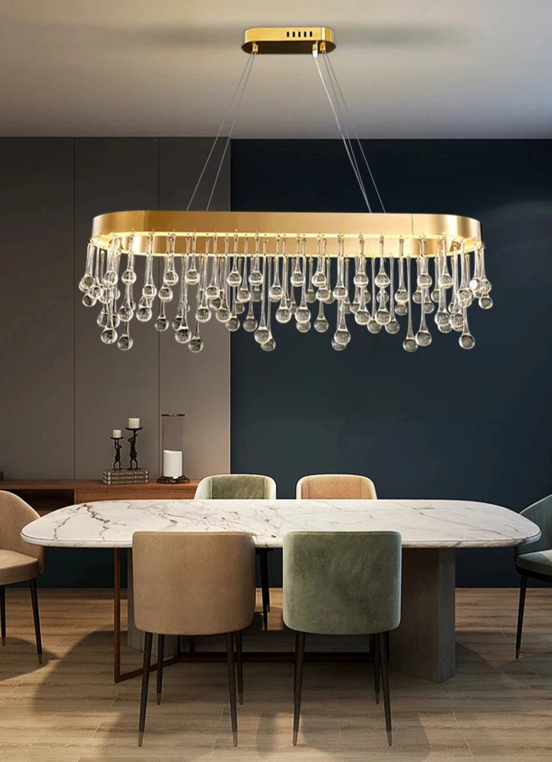 Restorro Gold LED Crystal Chandelier