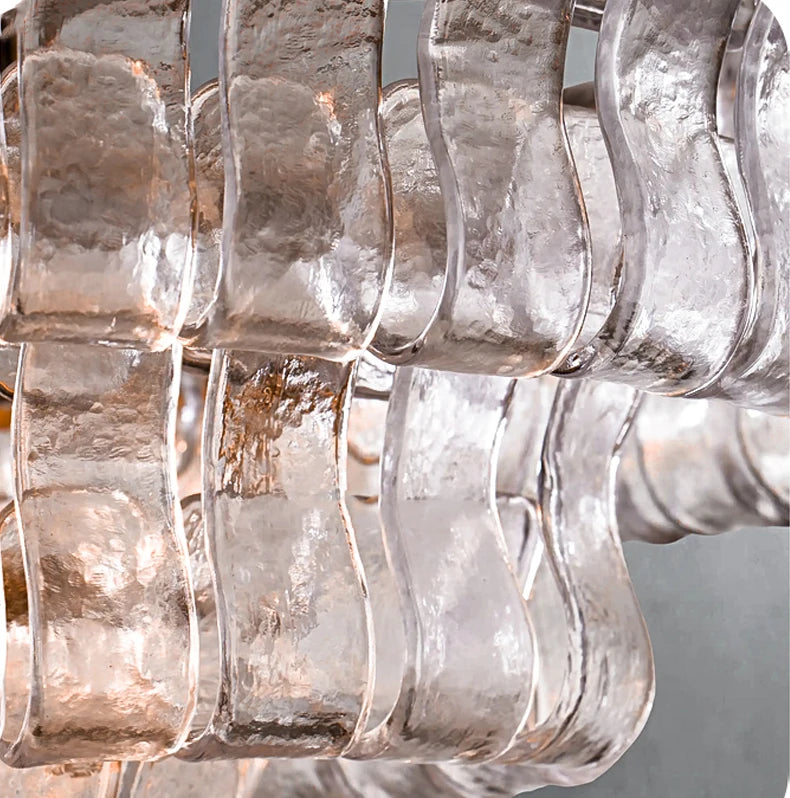 Vintage French bright glass chandelier