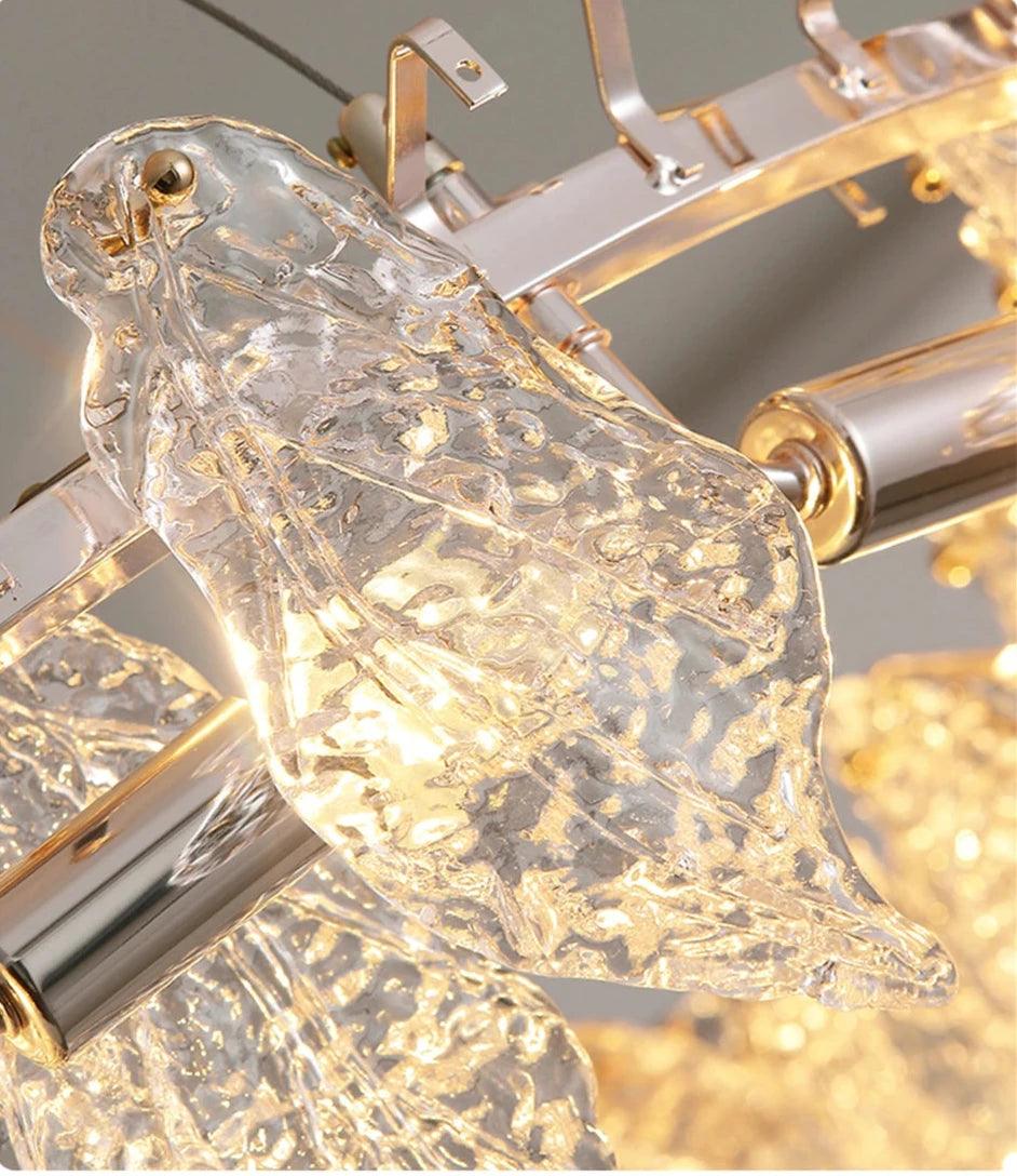Jeannette Chandelier with Crystal Leaves