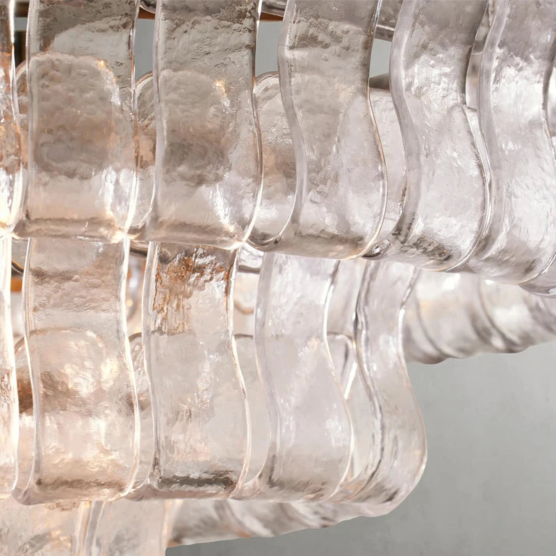 Vintage French bright glass chandelier