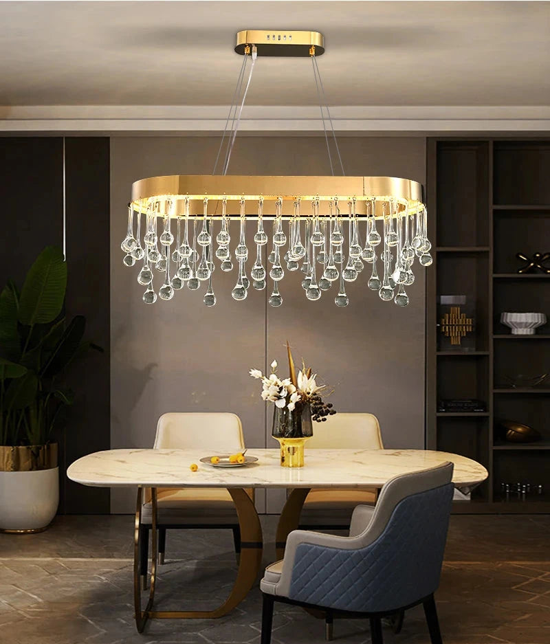 Restorro Gold LED Crystal Chandelier