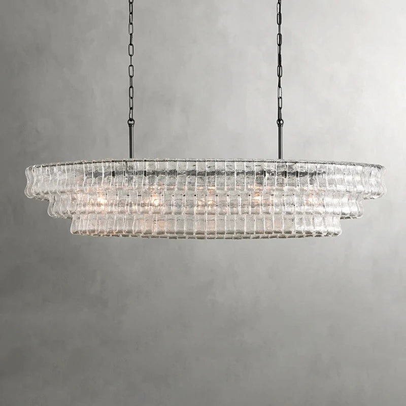 Vintage French bright glass chandelier