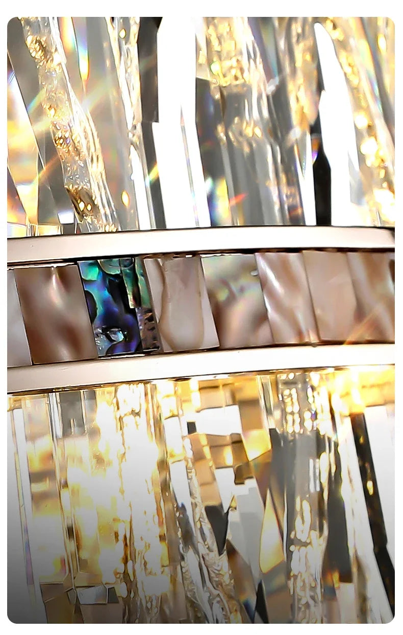 Niko - Luxury Crystal Chandelier with LED Shell elements for Living Room