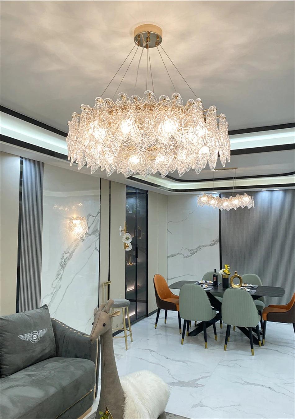 Jeannette Chandelier with Crystal Leaves