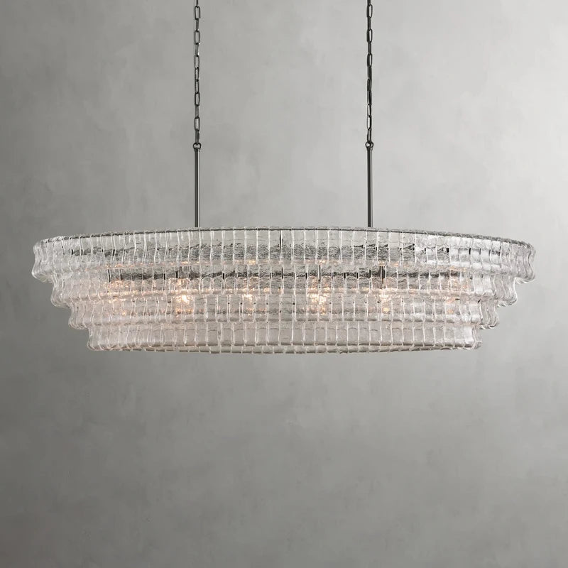 Vintage French bright glass chandelier